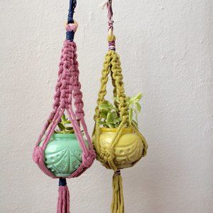 Mini Plant Hangers, Set of 2, Recycled Cotton